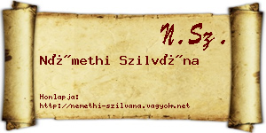 Némethi Szilvána névjegykártya